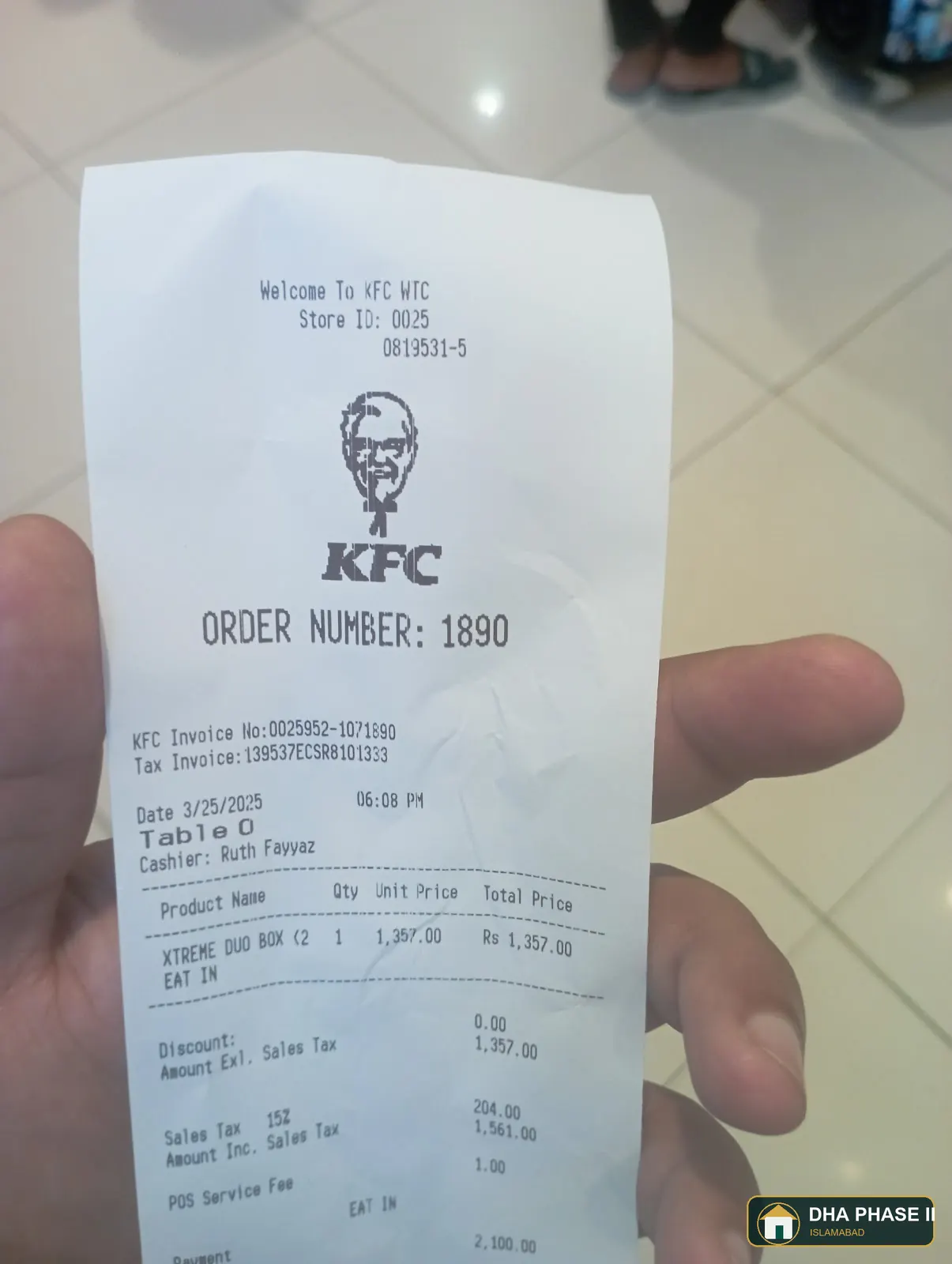 KFC WTC, DHA Phase 2 Islamabad customer review photo 1 by Malik Waqas