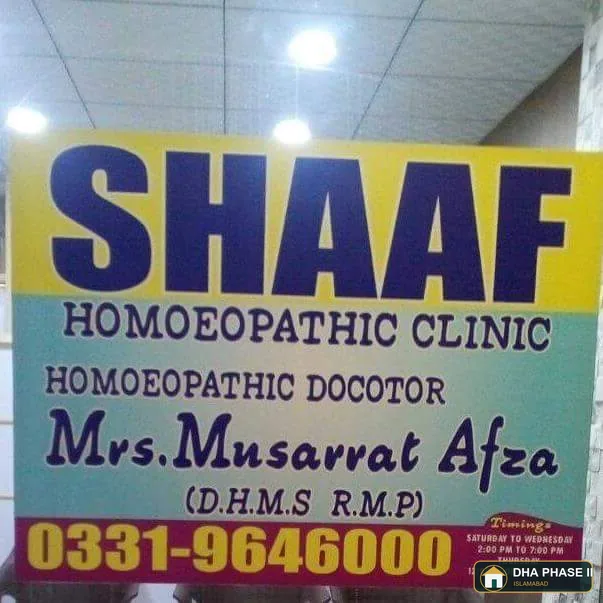 Shaaf Homeopathic Clinic in DHA Phase II Islamabad