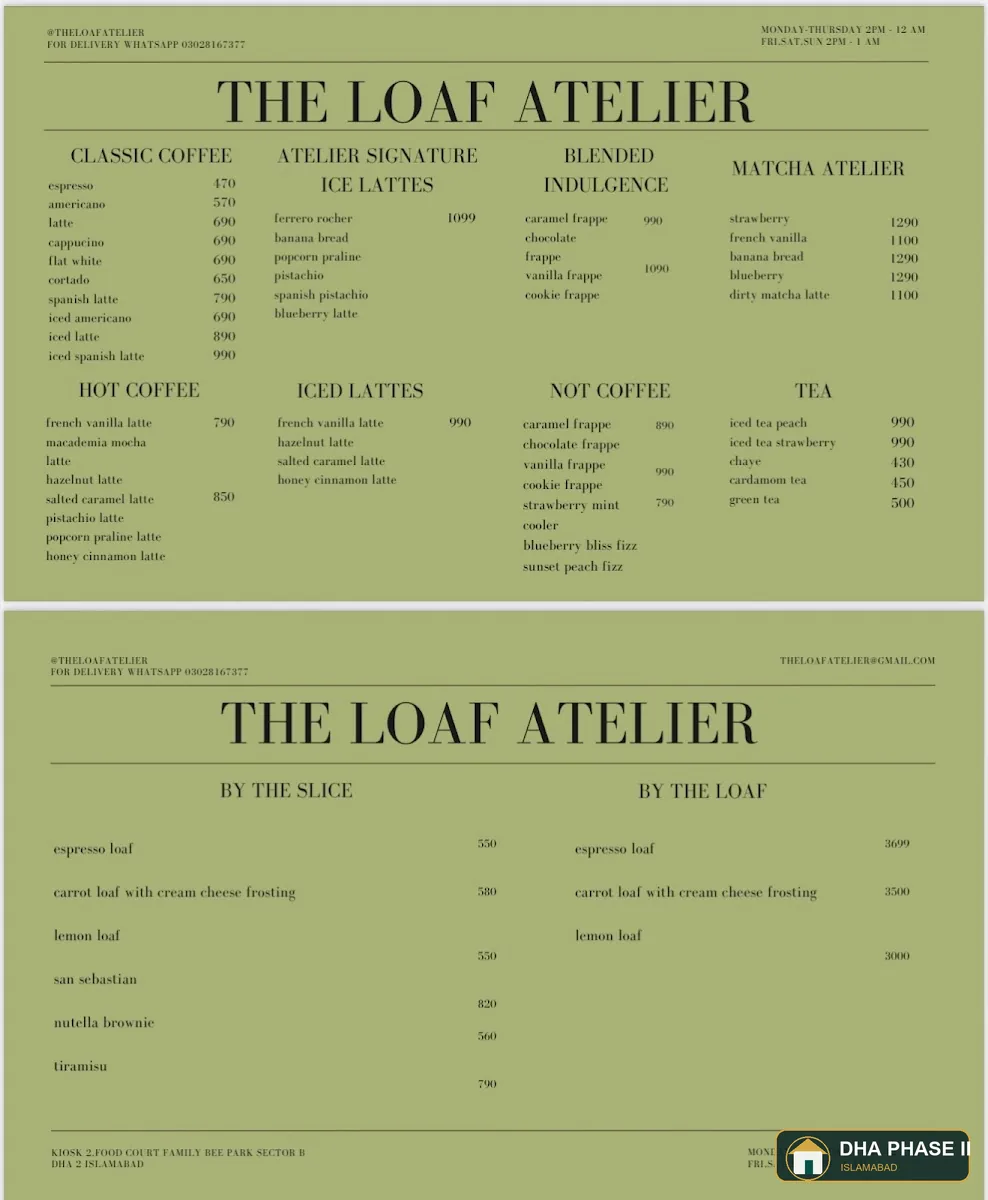 The Loaf Atelier in DHA Phase II Islamabad