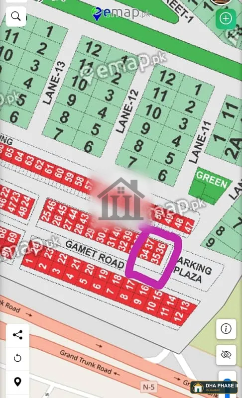 2-SIDE OPEN CORNER COMMERCIAL PLOT DHA 2/ sector H/ demand 4.50 Crore / very reasonable price