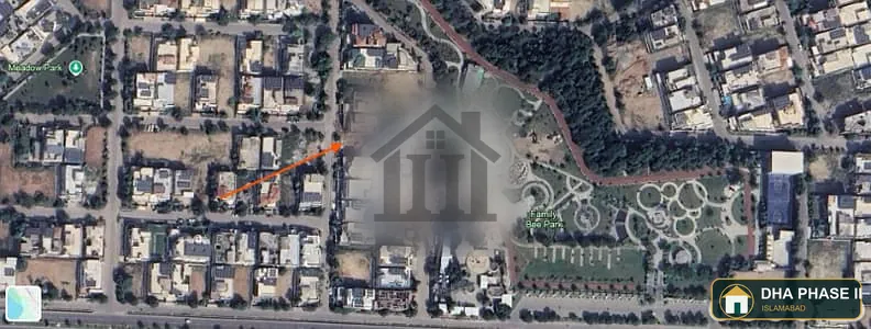 Back Side Of Family Bee Park Direct Access Jinnah Boulevard Solid Level Plot In Sec B DHA 2 Isb