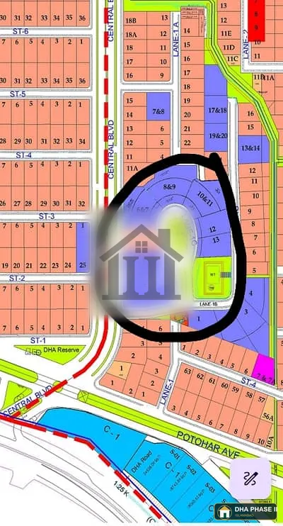 3 Kanal Plot No....... Lane 1 C/ Central Boulevard. Sector H. DHA 2. Islamabad