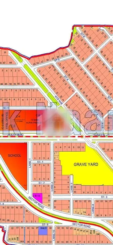 DHA 2 Sector B Street Zyx Avenue Size Kanal