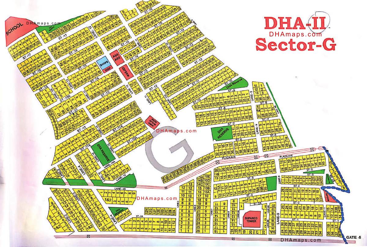 DHA Phase 2 Islamabad Sector G Map preview